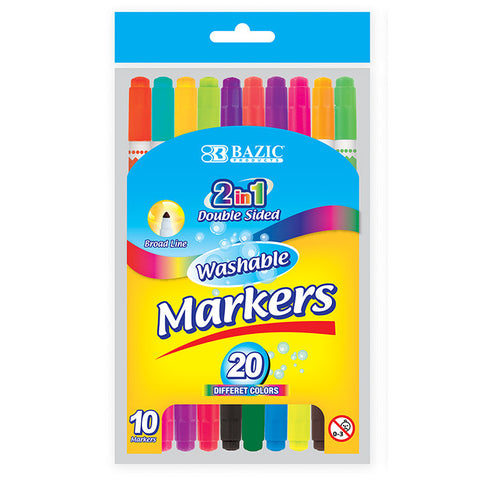 BAZIC 10 Double-Tip Washable Markers