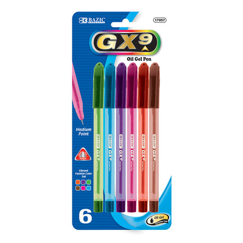 BAZIC 6 Color GX-9 Triangle Oil-Gel Ink Pen