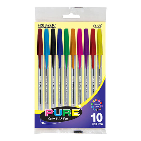 BAZIC 10 Pure Neon Color Stick Pen