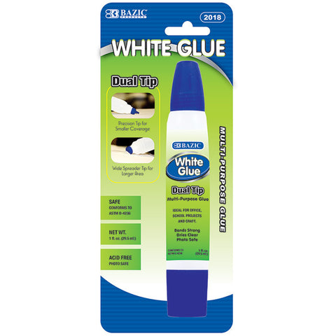 BAZIC 1 Oz. (29.5mL) Dual Tip White Glue