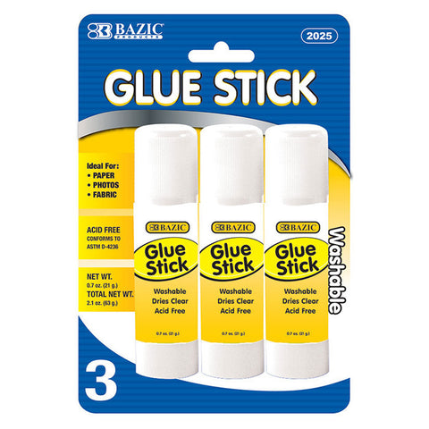BAZIC 21g / 0.7 Oz Large Glue Stick (3/Pack)