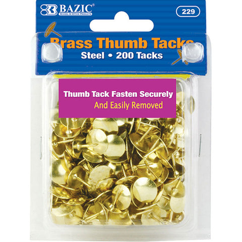 BAZIC Brass (Gold) Thumb Tack (200/Pack)