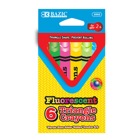 BAZIC 6 Fluorescent Color Triangle Crayon