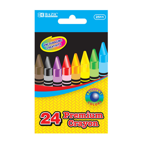 BAZIC 24 Color Premium Quality Crayon