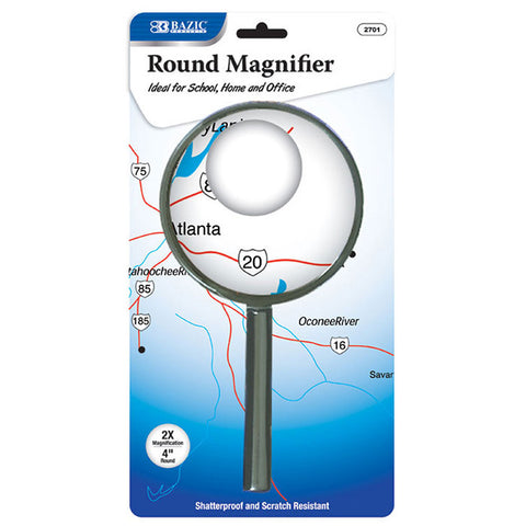 BAZIC 4" Round 2x Handheld Magnifier