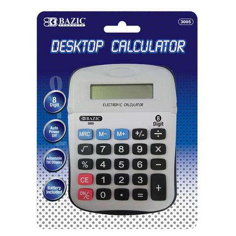 BAZIC 8-Digit Calculator w/ Adjustable Display