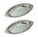 20 oz. (Ounce) Stainless Steel Oval Au Gratin Serving Dish Pan Platter - Set of 2
