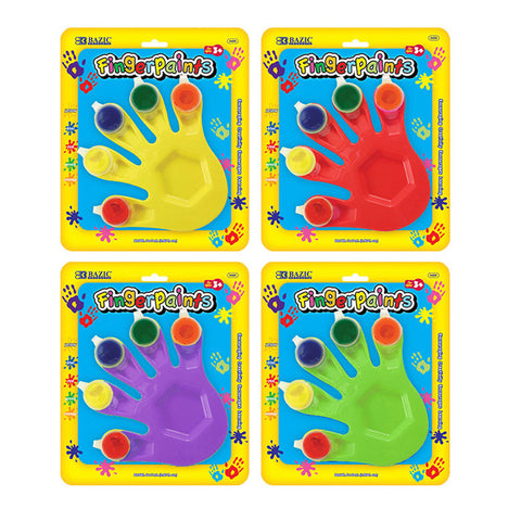 BAZIC 5 Colors 5 ml. Finger Paint w/ Hand Shaped Mixing Tray