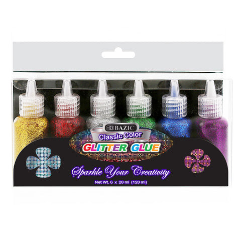 BAZIC 20 ml Classic Color Glitter Glue (6/pack)