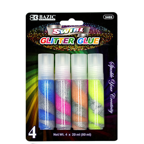 BAZIC 20 ml Swirl Glitter Glue (4/pack)