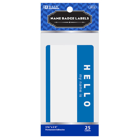 BAZIC "HELLO my name is" Name Badge Label (25/Pack)