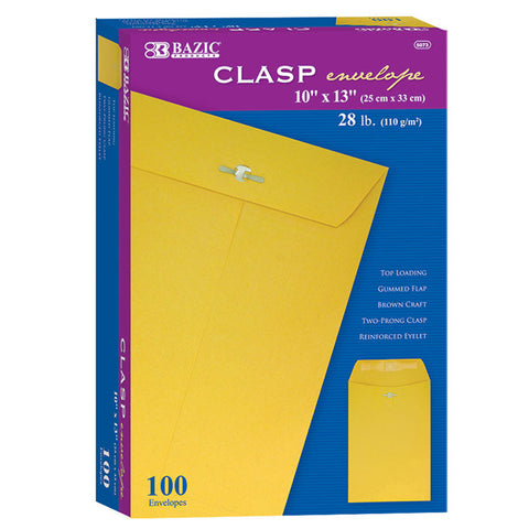 BAZIC 10"  X 13" Clasp Envelope (100/Box)