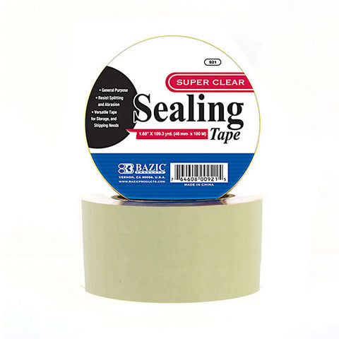 BAZIC 1.88" X 109.3 Yards Clear Packing Tape