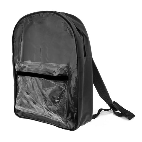 15" Black Clear Front Backpack