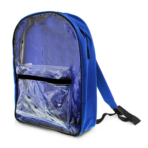 15" Royal Blue Clear Front Backpack