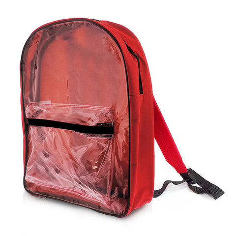 15" Red Clear Front Backpack