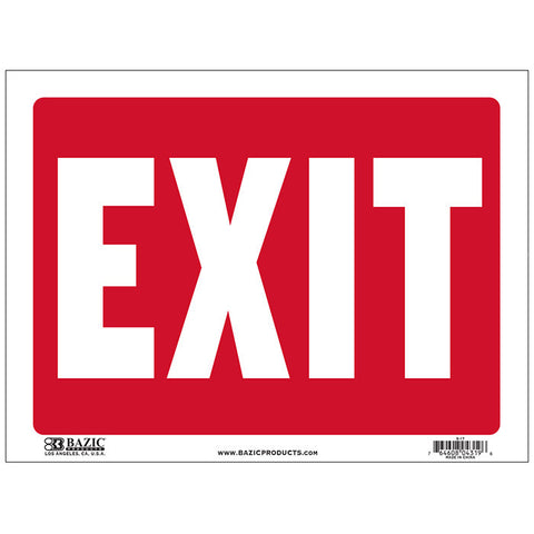 BAZIC 12" x 16" Exit Sign