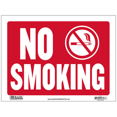 BAZIC 12" X 16" No Smoking Sign