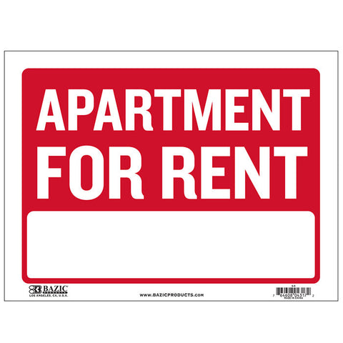 BAZIC 12" X 16" Apartment For Rent Sign