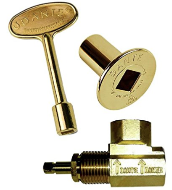 Angled 1/2-inch Globe Valve, Polished Brass Floor Plate and 3-inch Key