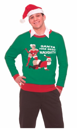 Forum Novelties Men's Plus Size Naughty Santa Novelty Christmas Sweater