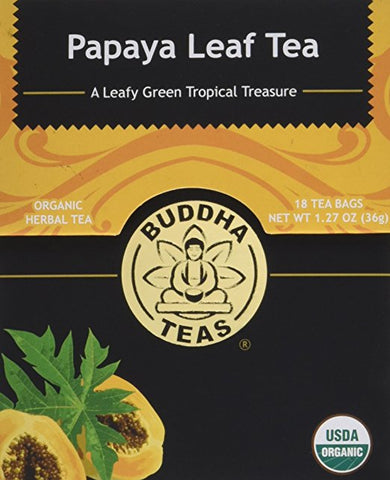 Organic Papaya Leaf Tea - Kosher, Caffeine-Free, GMO-Free - 18 Bleach-Free Tea Bags