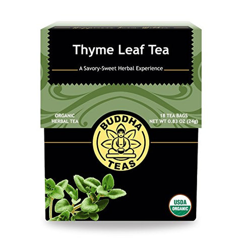 Organic Thyme Leaf Tea - Kosher, Caffeine Free, GMO-Free - 18 Bleach Free Tea Bags